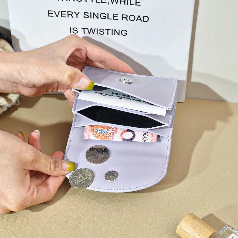 Cartera Compacta de Cuero Auténtico