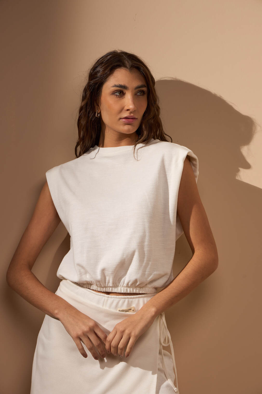 Cropped Raíces Blanco