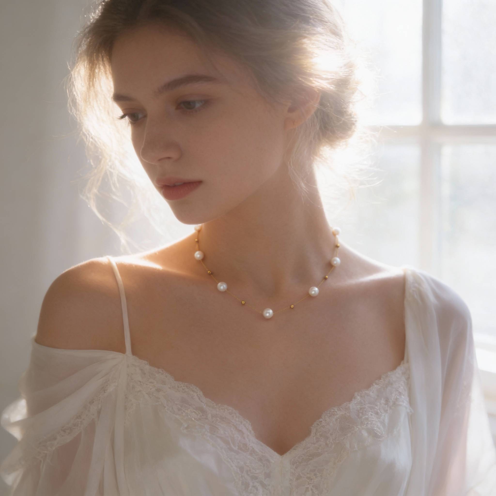 Collar Biarritz | Gargantilla de Perlas Flotantes