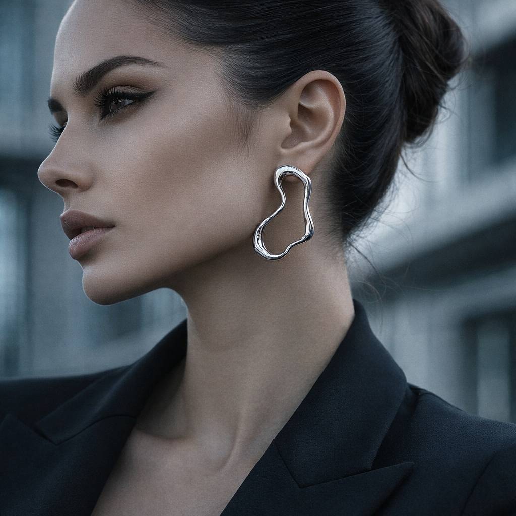 Pendientes Fluid Gold: Diseño Abstracto Gold