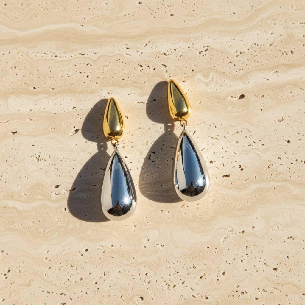 Pendientes Sol & Luna | Diseño Bicolor