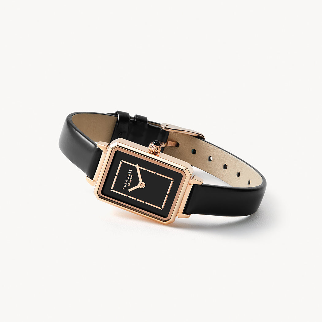 Reloj Ónix Negro con Oro Rosa