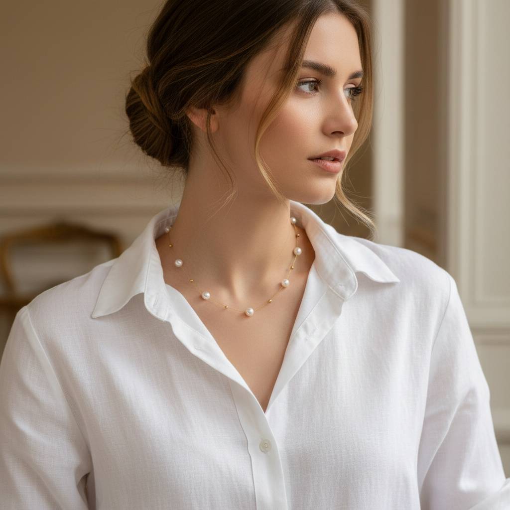 Collar Biarritz | Gargantilla de Perlas Flotantes