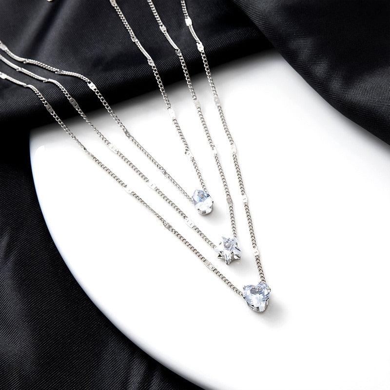 Collar Zirconia Amor Cielo y Agua