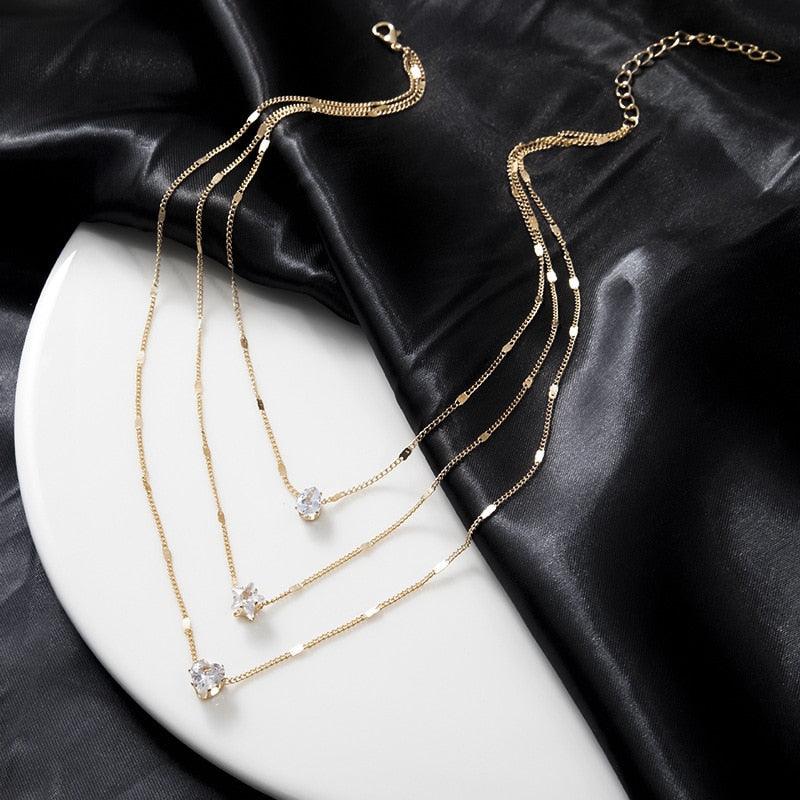 Collar Zirconia Amor Cielo y Agua
