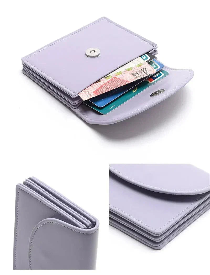 Cartera Compacta de Cuero Auténtico