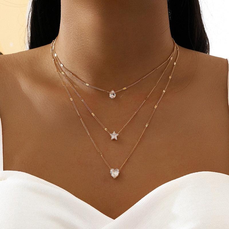 Collar Zirconia Amor Cielo y Agua