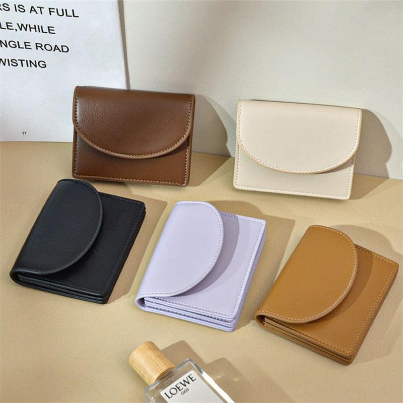 Cartera Compacta de Cuero Auténtico