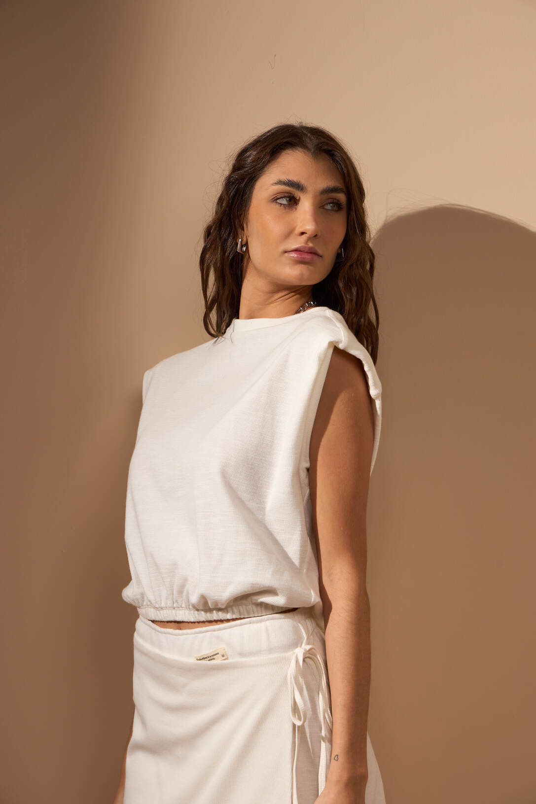 Cropped Raíces Blanco