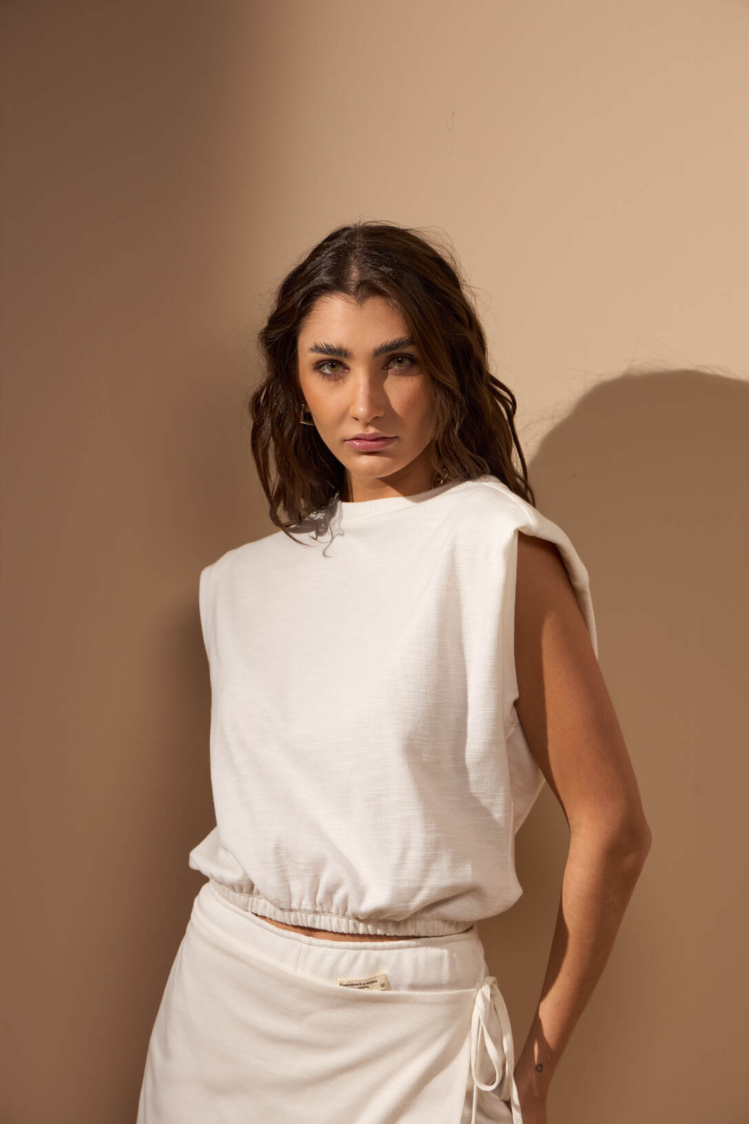 Cropped Raíces Blanco