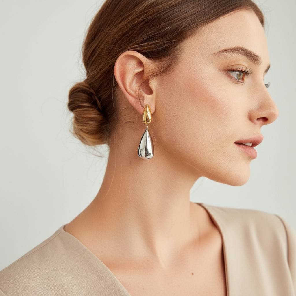 Pendientes Sol & Luna | Diseño Bicolor