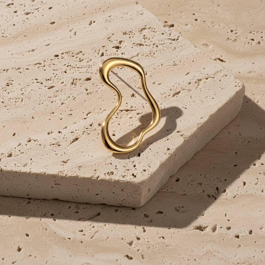 Pendientes Fluid Gold: Diseño Abstracto Gold